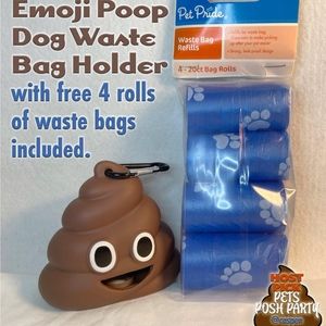 Emoji Poop Dog Waste Container & 80 Waste Bags